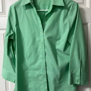 No-Iron Fitted Blouses (Green, blue, white, lavender)